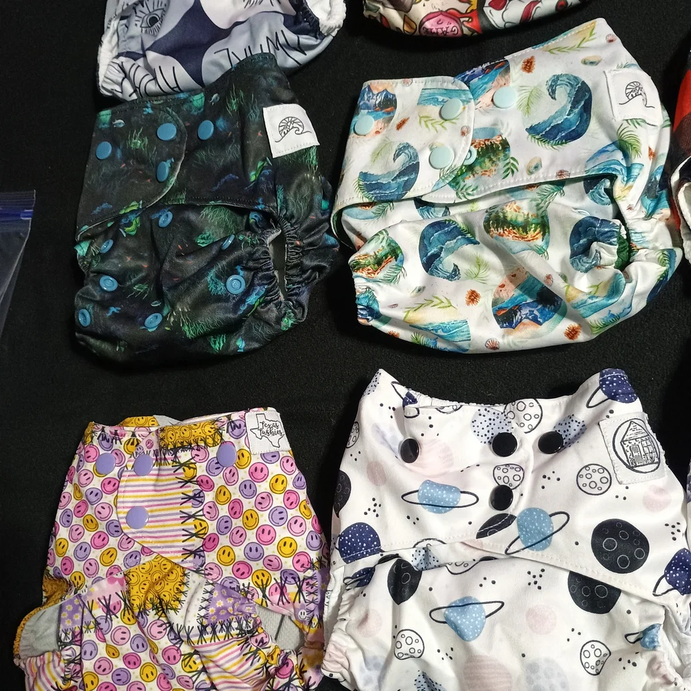 AWJ Cloth Diaper Destash Bundle -13 Total - Athletic Wicking Jersey Stout House